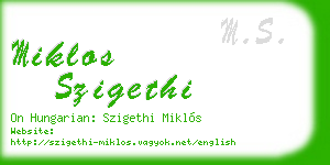 miklos szigethi business card