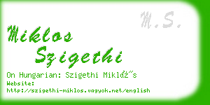 miklos szigethi business card